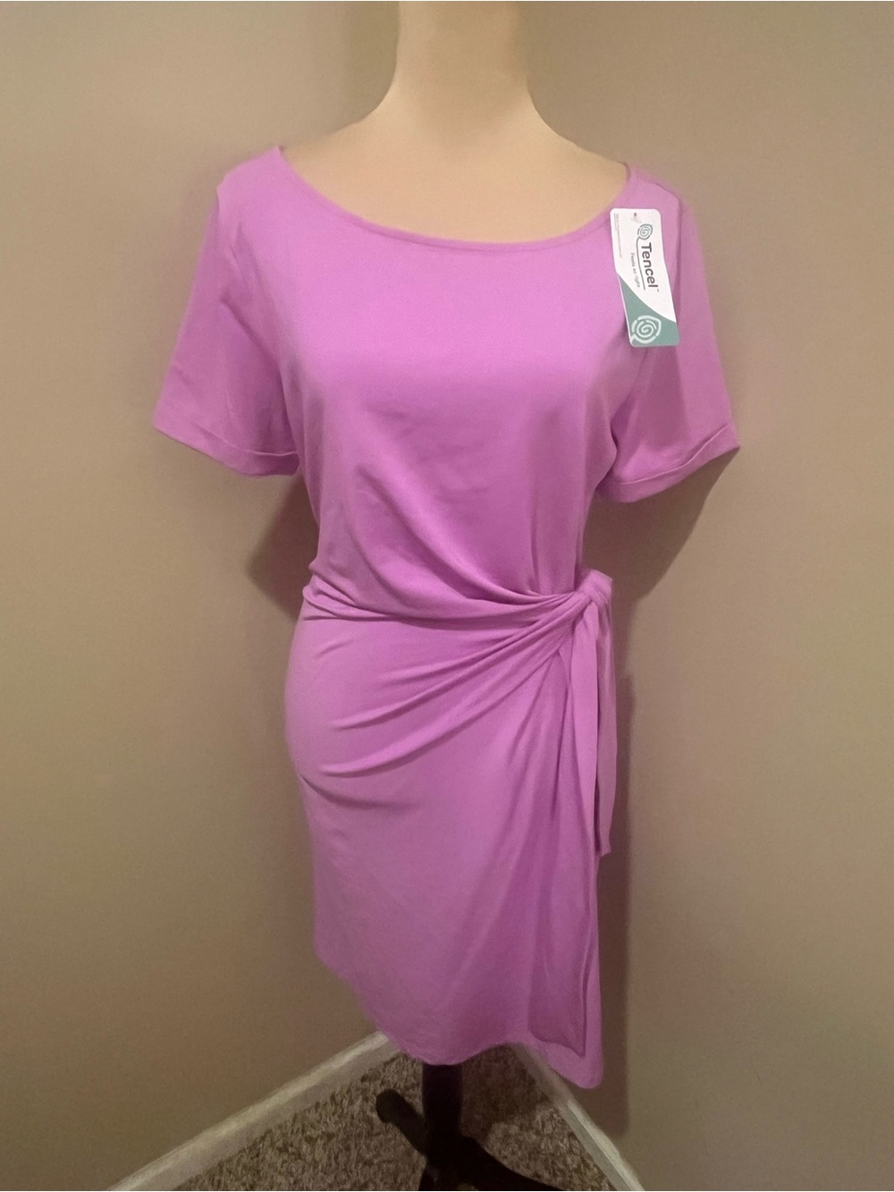 NWT Lands' End Lilac Side-Tie Midi Dress, Medium